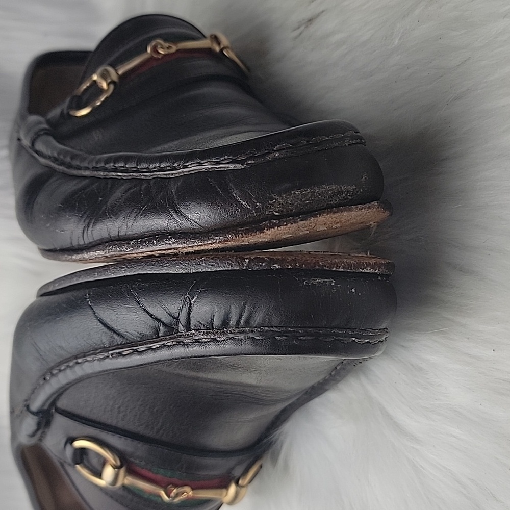 GUCCI VTG Brown Leather Horse Bit Classic Preppy Old Money Slip On Loafers 45.5B - Picture 8 of 16